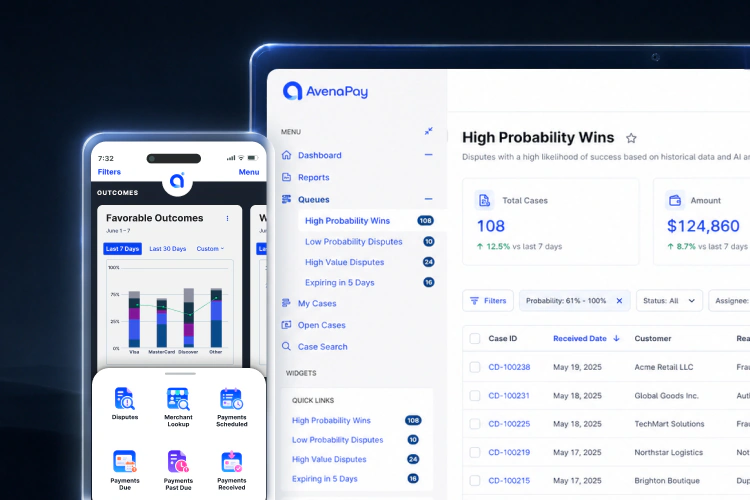 AvenaPay disputes management experience across desktop and mobile