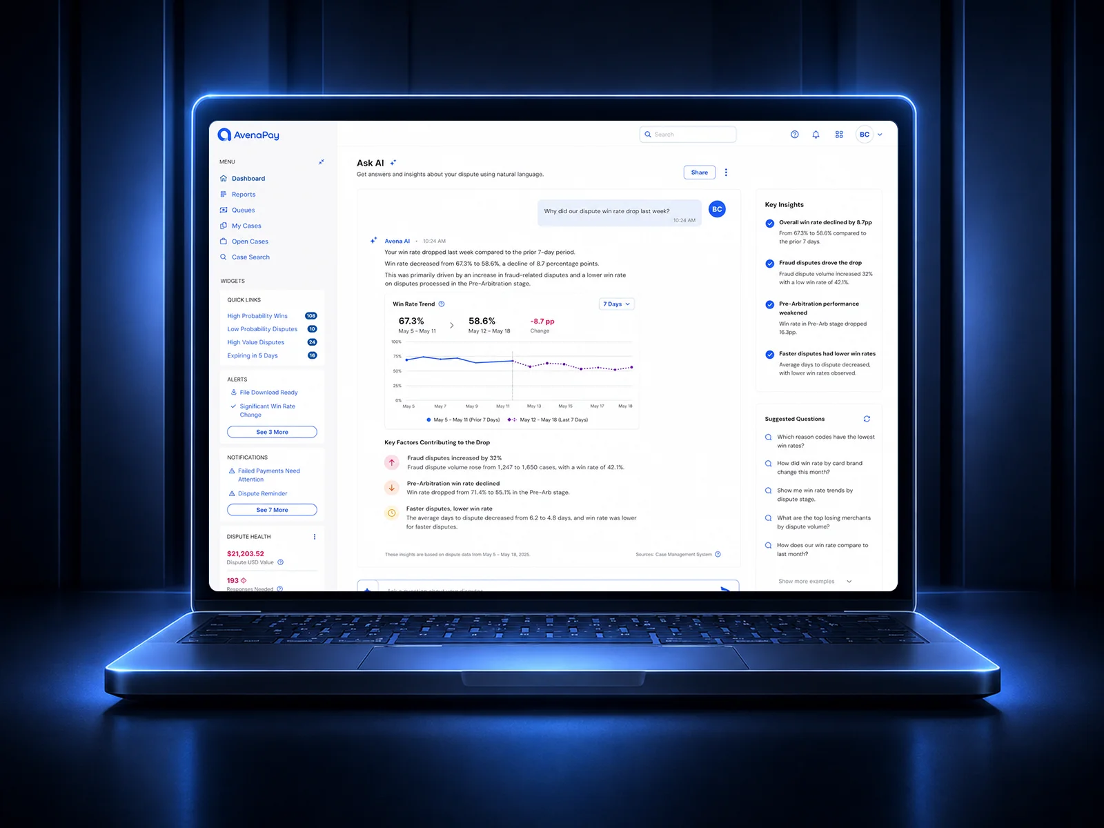 AvenaPay AI-assisted case analysis interface