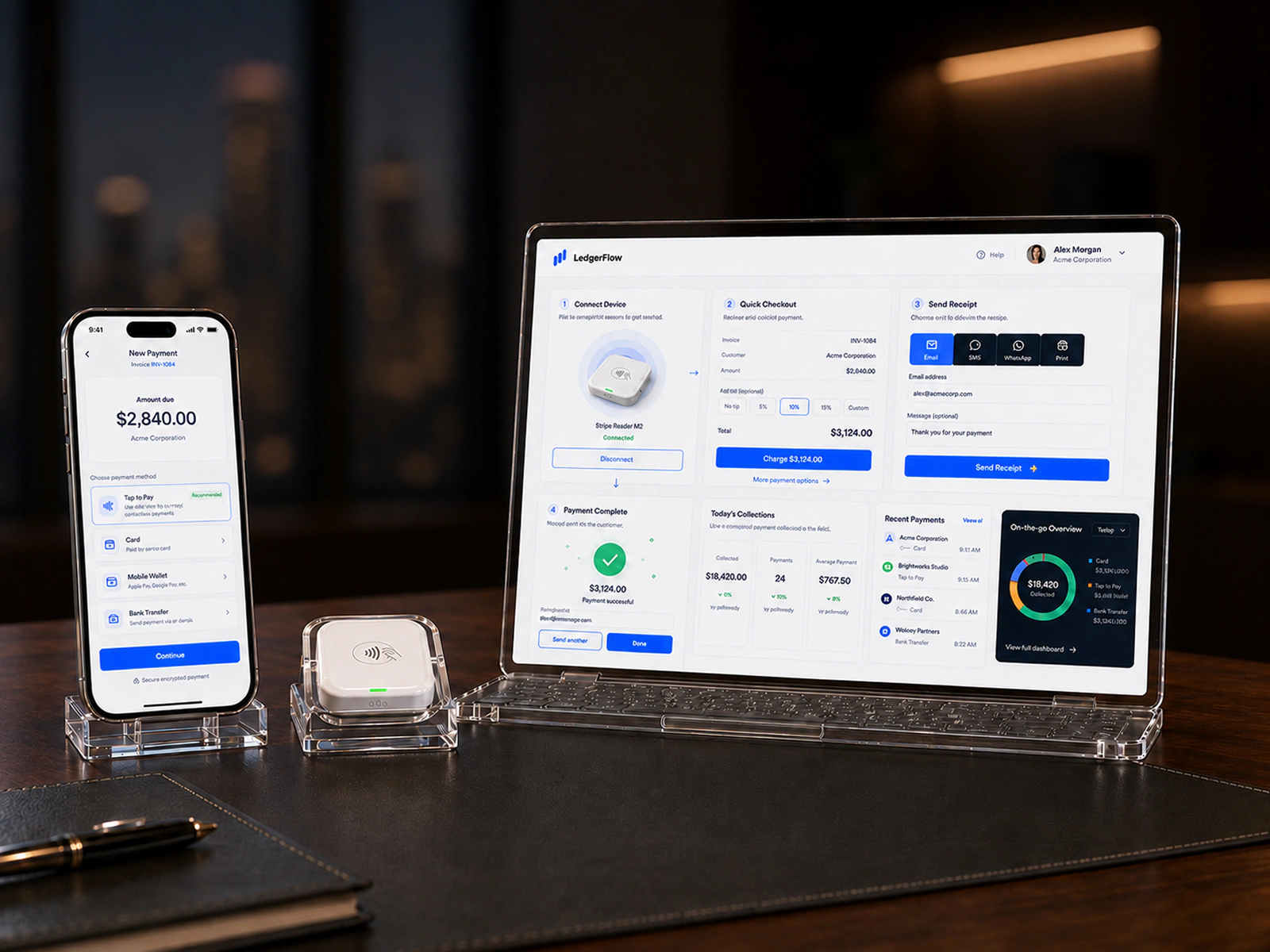 LedgerFlow invoice creation workflow
