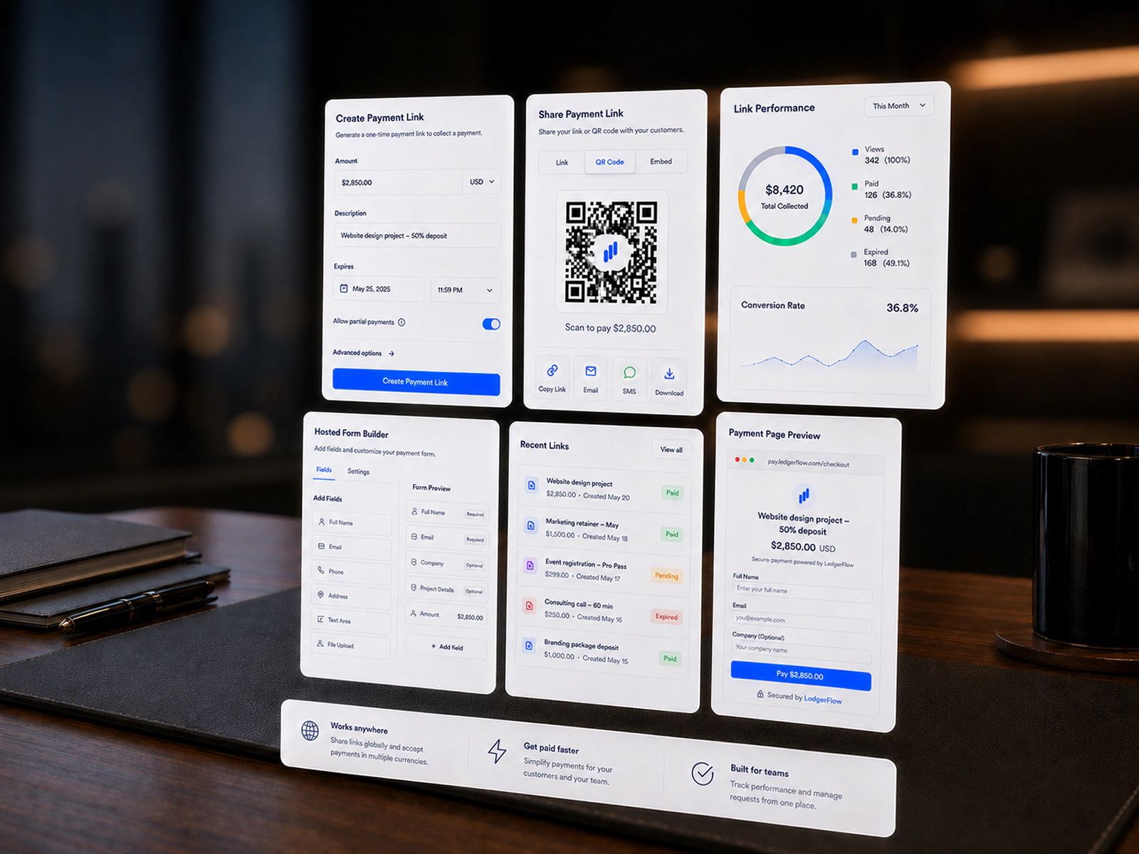 LedgerFlow payment and collections interface