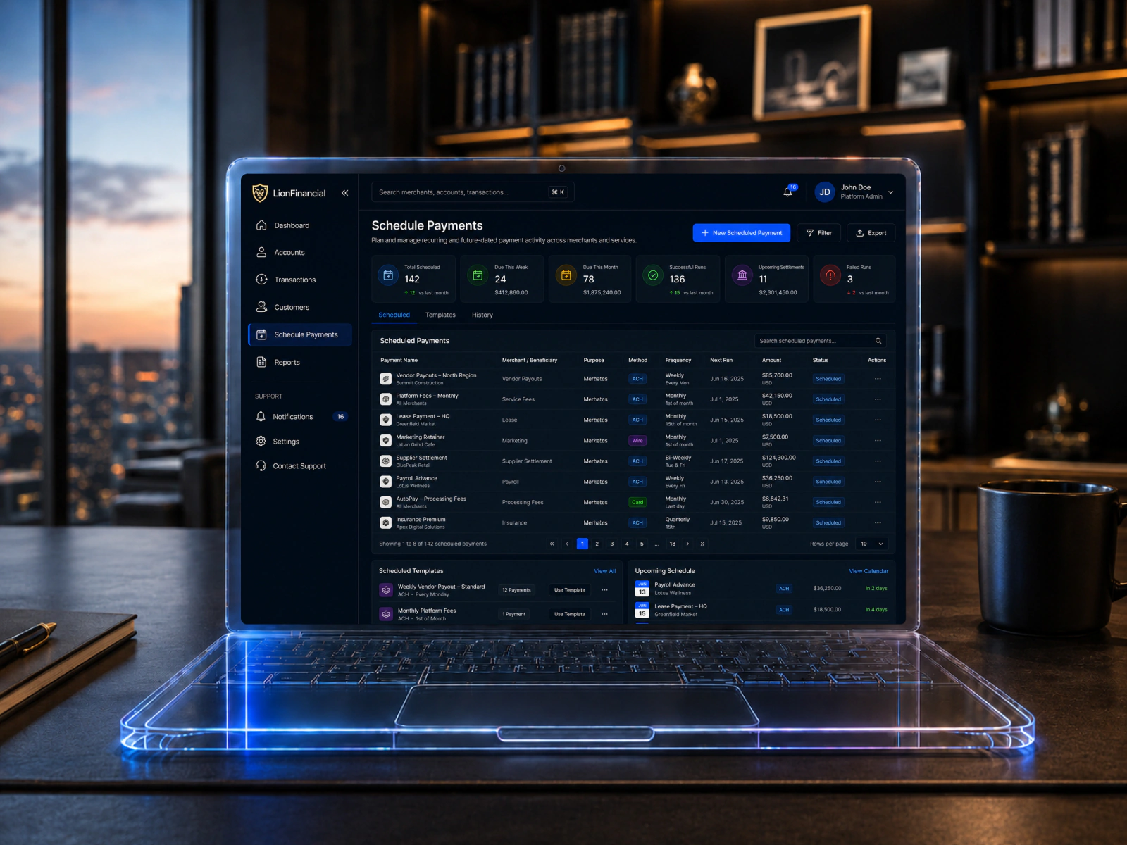 LionFinancial payout scheduling workflow